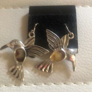 NWT Silver and Gold Hummingbird Earrings
